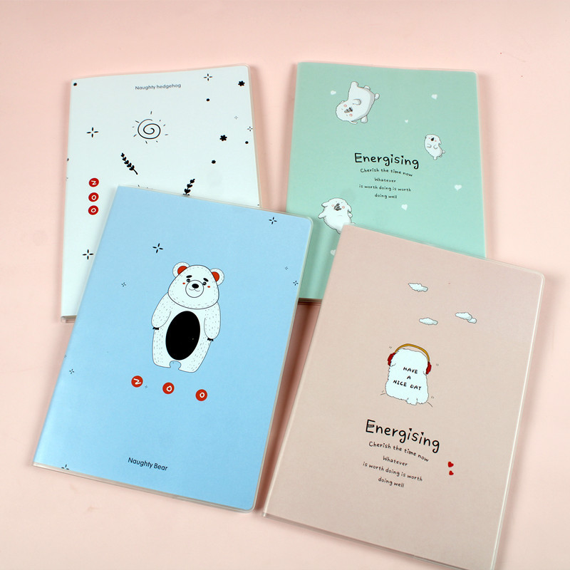 Caja de plástico de dibujos animados 32k para estudiantes de primaria y secundaria libro de ejercicio libro de escritura Oficina Creativa engrosada cuaderno vacaciones premio