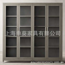 美式乡村复古经典轻奢书柜展示柜书房收纳储物家用民宿别墅样板房