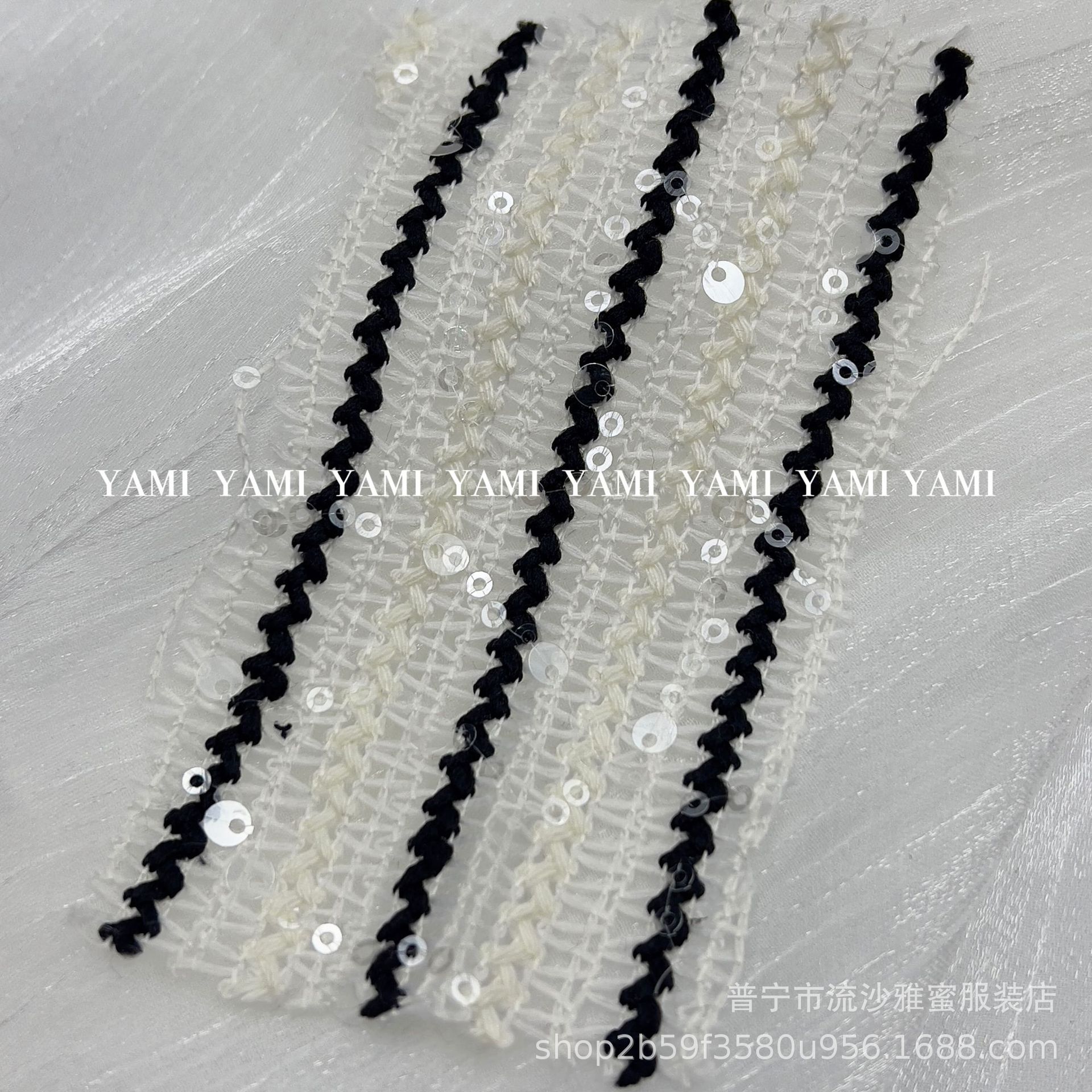 Tejido de poliéster blanco y negro diafragma de encaje de doble color sin balas tela de mesa china maleta material de vestido