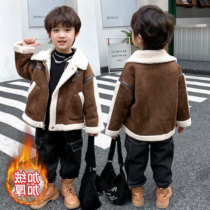 Children's demi-season keep warm winter jacket for boys, increased thickness, western style