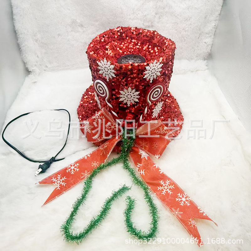 Navidad interior luminoso sombrero de árbol de Navidad decoración de lámpara de proyección sombrero de caramelo sombrero de arco de sequillas sombrero de árbol