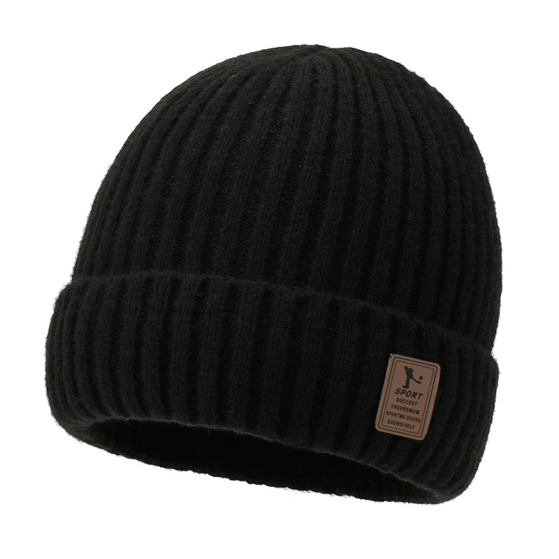 Bonnet d'hiver pour homme en maille doublée polaire, épais, grand tour de tête, protection des oreilles adulte, chaud et imperméable au froid._voghion.com