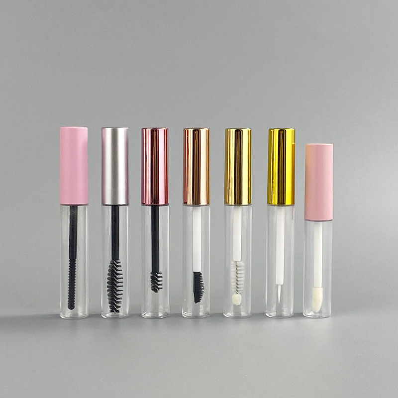 5ml睫毛胶水瓶 petg透明管身logo印刷喷镀金盖眼睫毛胶水空瓶现货