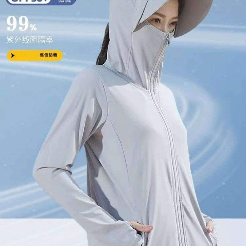 Солнцезащитная одежда из ледяного шелка с капюшоном. Новая солнцезащитная одежда 25 лет. Мужская и женская солнцезащитная одежда. Легкая дышащая солнцезащитная одежда. Соответствующий стиль.