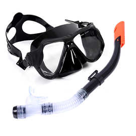 大视野面罩 钢化玻璃潜水镜套装 浮潜用品 批发 半干式呼吸管装备