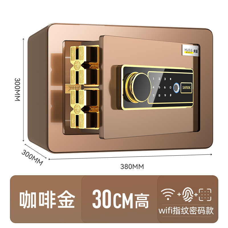 b30cm 커피골드 지문키 WIFI 모델 (휴대폰 알람 + 원격인증)