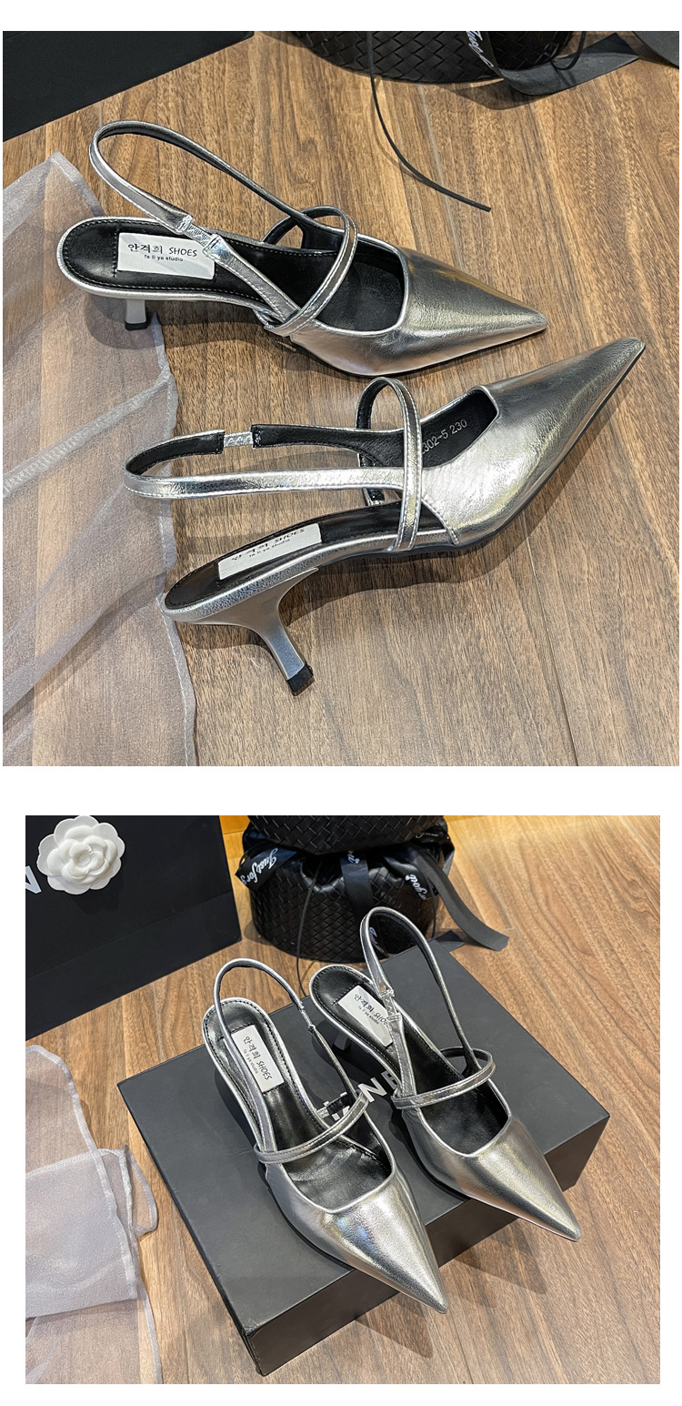 European and American Pointed Women's Summer Fashion is Simple and Slimming, with Slim Heels and Sandals. Versatile High Heels_voghion.com