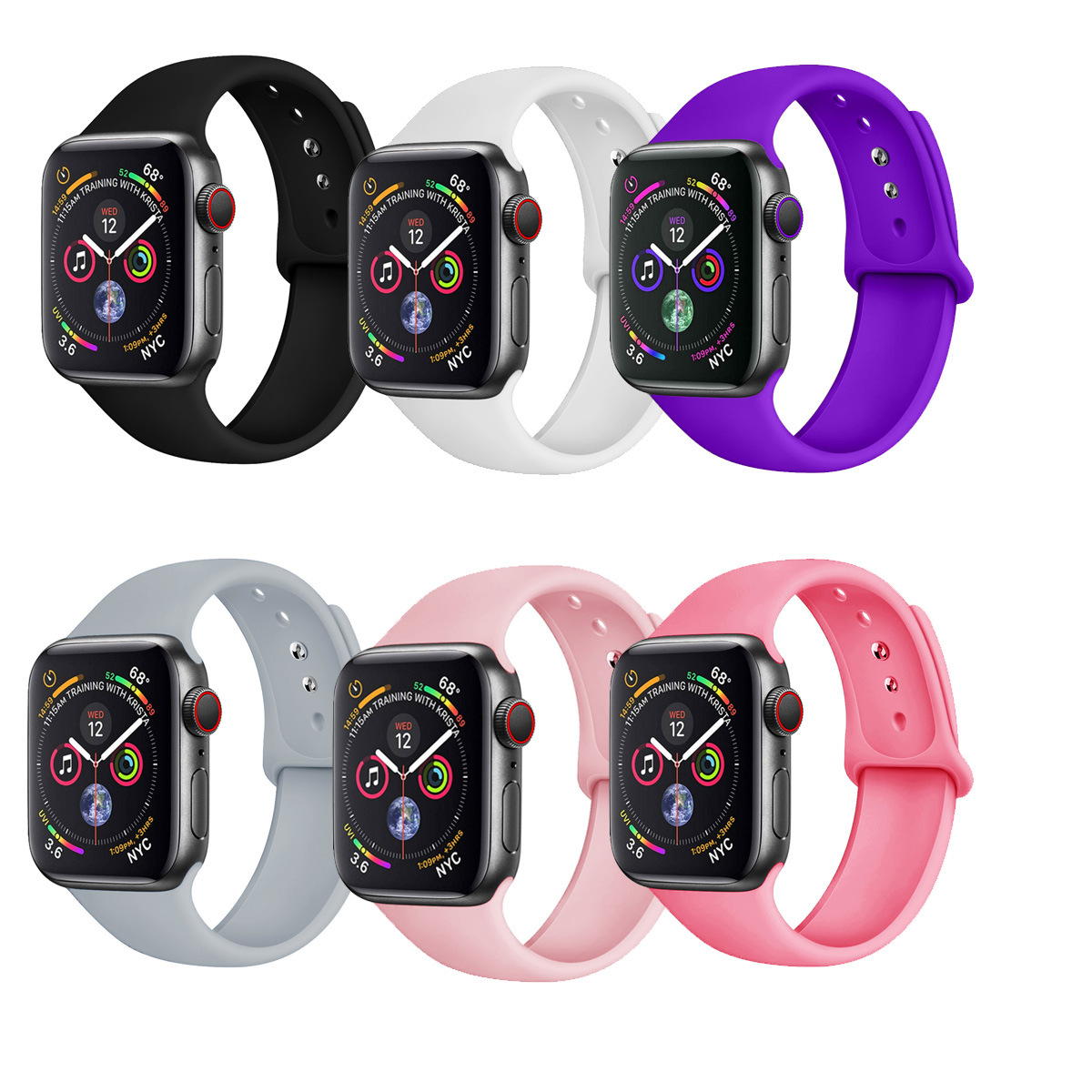 Suitable for Apple Watch Silicone Watch Strap Iwatch11/10/7/Se Sports Wristband Factory Direct Sale