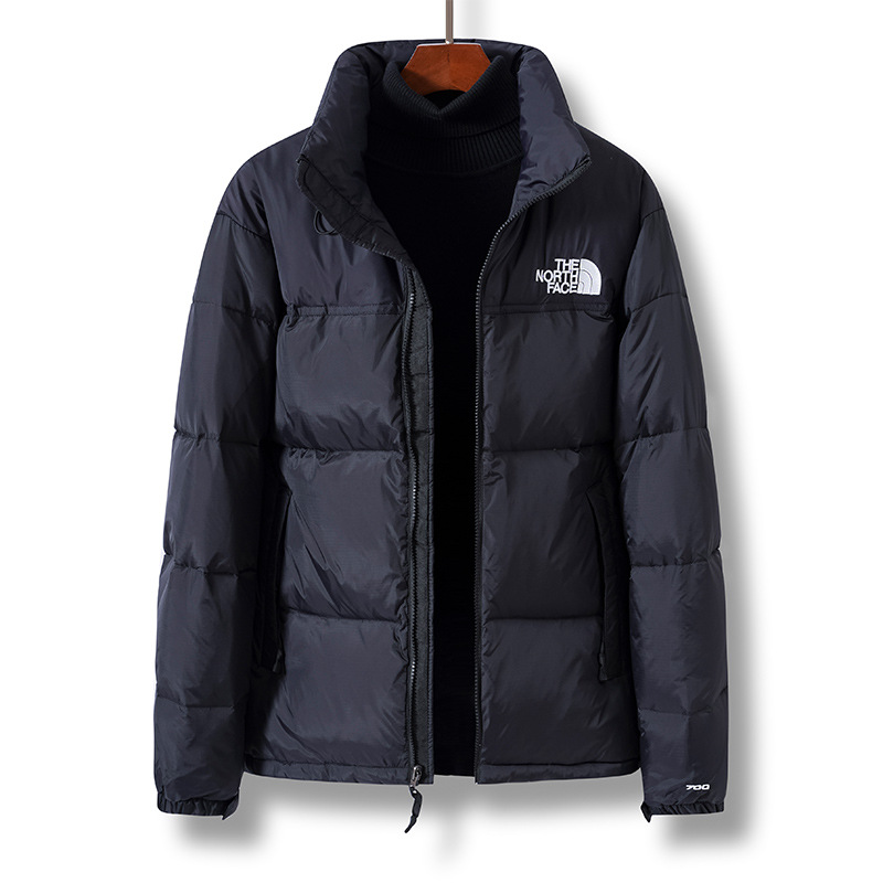 Keep warm men's solid color down jacket for leisure with zipper