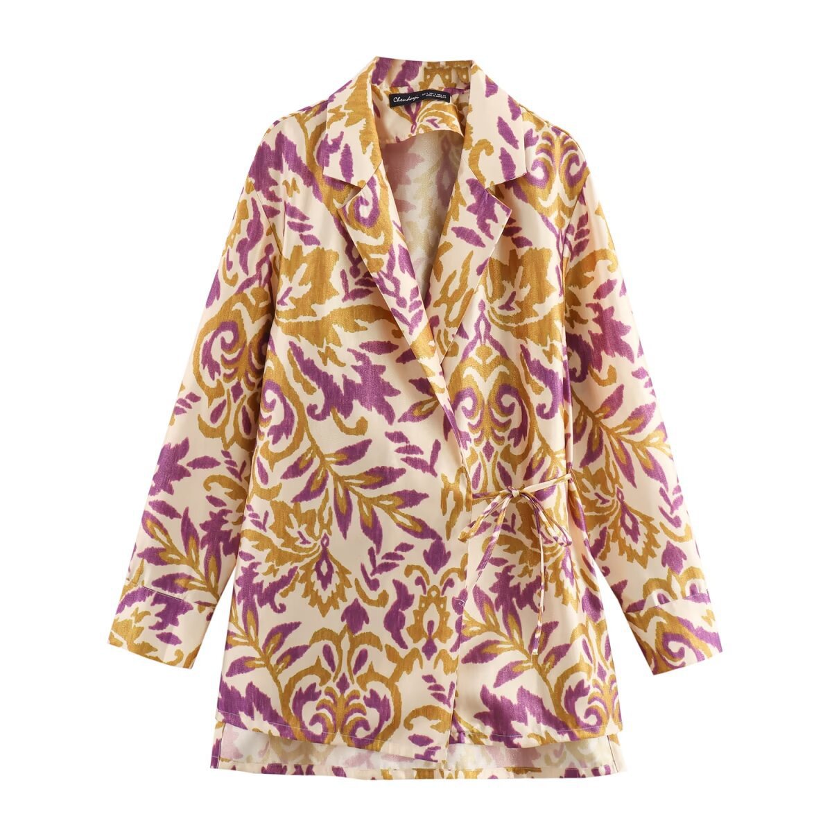 Damenbekleidung Herbst 2024, neues Anzug- und Hosenset mit Metalldraht-Print_voghion.com