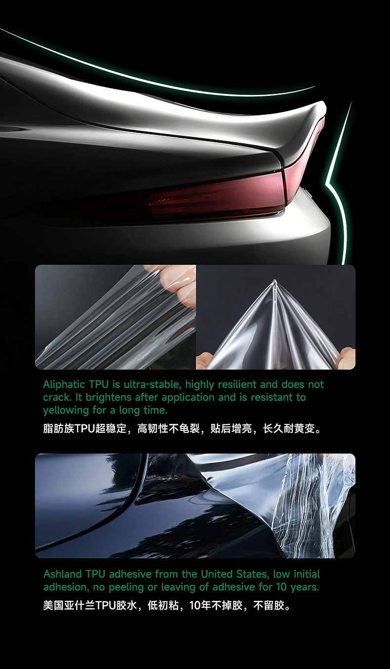 Tpu Invisible Car Cover, Car Paint Protection Film, Ppf Factory Direct Supply, Anti-Scratch, Anti-Yellowing, Anti-Dirt, Transparent Protective Film