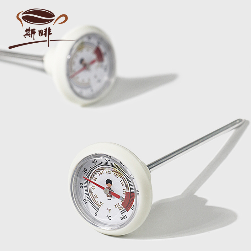 Escala de dial termómetro de acero inoxidable temperatura mecánica sin mercurio sonda termómetro de agua aguja de café termómetro de agua
