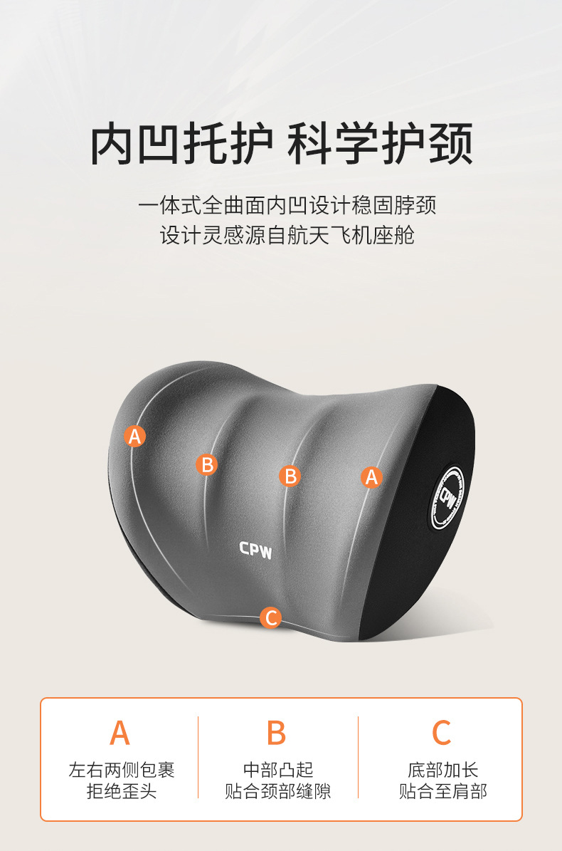 Car electric massage heating lumbar support car long-sitting waist support cushion waist car neck pillow car headrest cushion