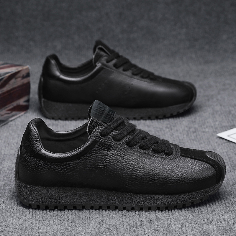 2025 nuevos zapatos de hombre transfronterizos zapatos de moda primavera y verano cuero para hombre retro casual todo fósforo plataforma Forrest Gump zapatos para hombre