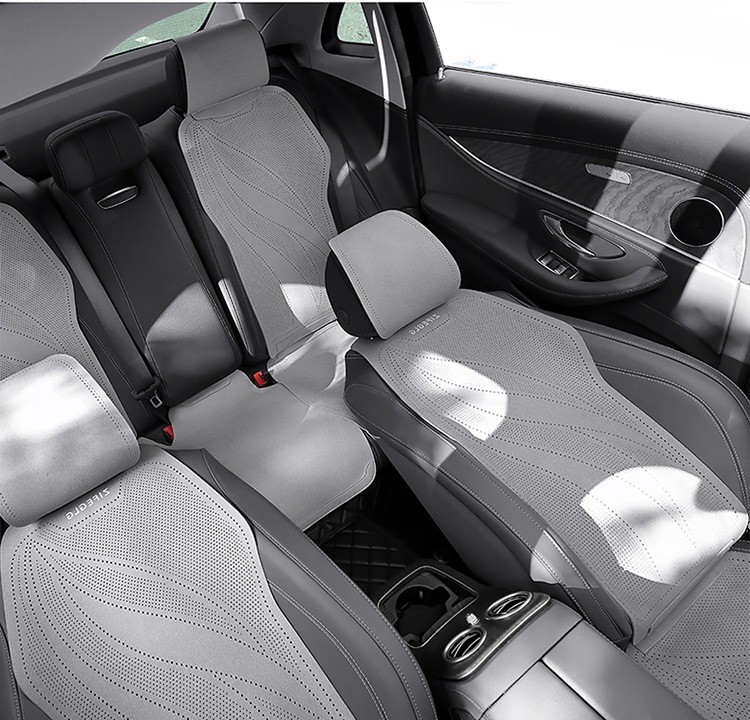 2026 Purple Wind Chime New Leaf Pattern Suede Car Seat Cushion MA10, Suitable for All Seasons