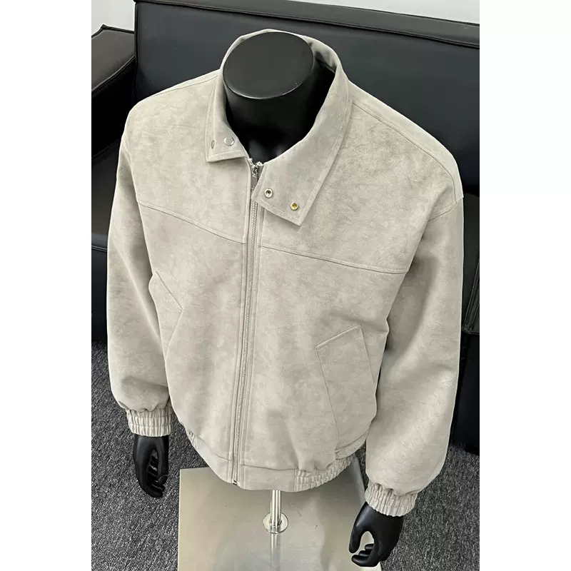 cleanfit扎染皮衣夹克男款立领开春设计感外套短款美式vibe棒球服