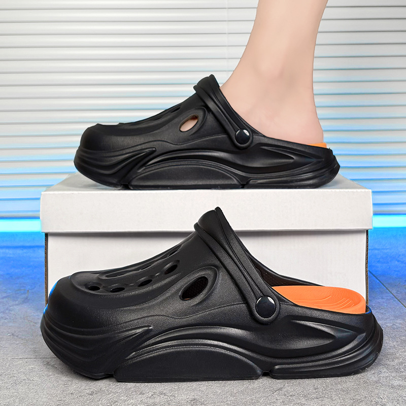 Zapatos con agujeros para mujeres que usan heces en verano, zapatillas Baotou, sandalias deportivas para hombres, zapatillas antideslizantes de suela gruesa, eva desodorante