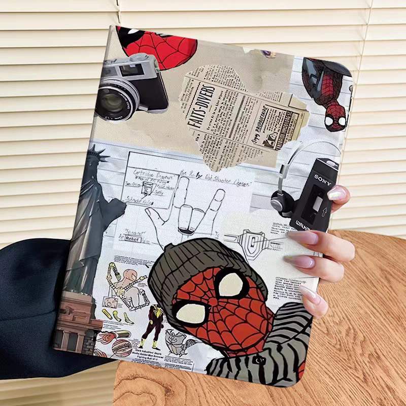 Spider-Man Suitable for Ipadpro Protective Case 2024 Tablet Case Air5/6/7 Silk Pattern 11Th Generation Book Style 9 Spider-Man Suitable for Ipadpro Protective Case 2024 Tablet Case Air5/6/7 Silk Pattern 11Th Generation Book Style 9