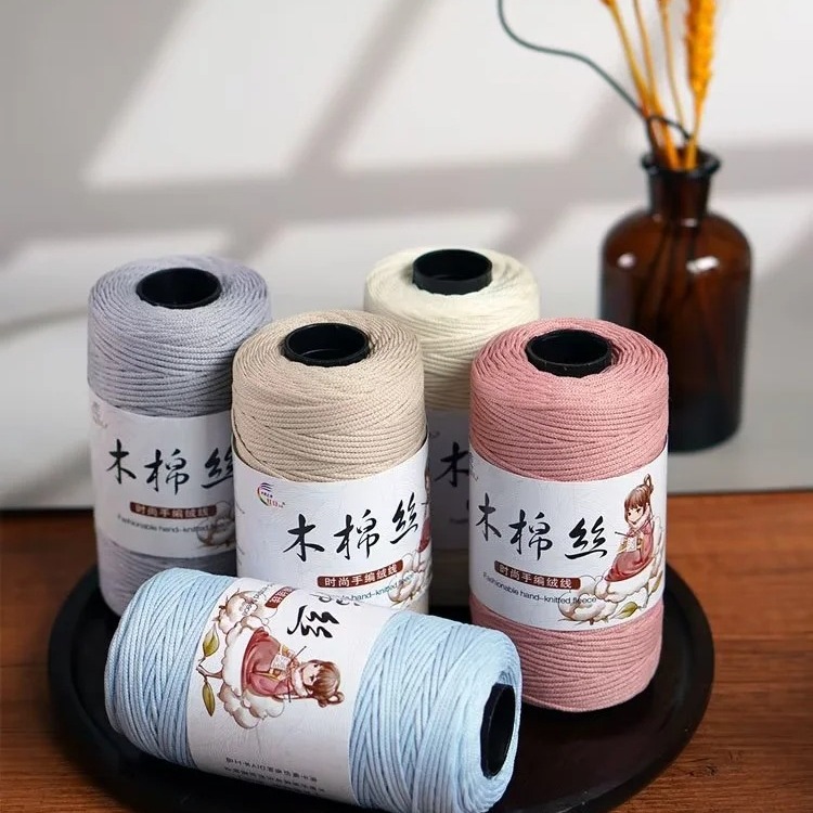 新品木棉丝钩夏凉帽棒球帽儿童帽子裙子手工网红包包防晒帽毛线团