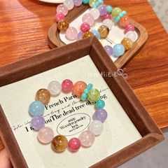 オリジナルの天然ドーパミンレインボー大粒子マルチターボクリスタルブレスレット、高価値で絶妙な気質のハンドジュエリー