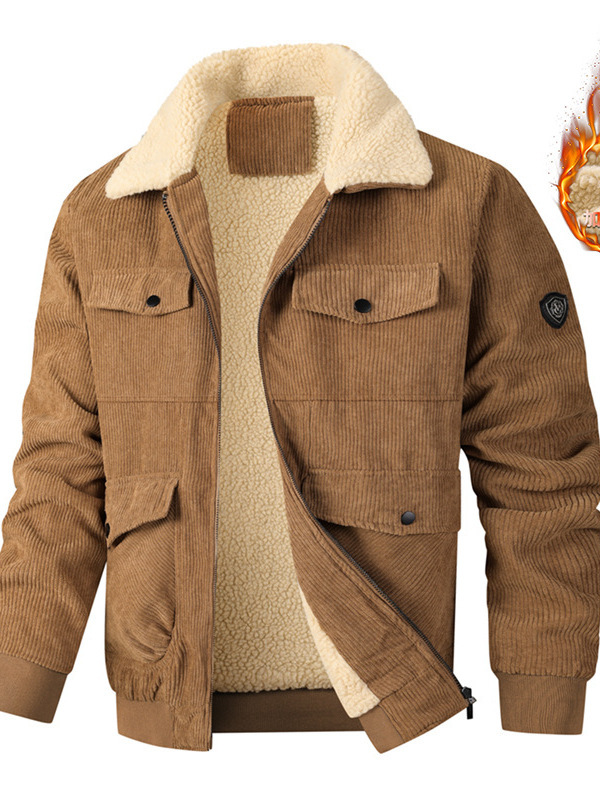 men's corduroy warm velvet jacket