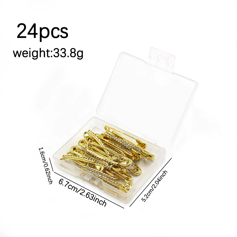 Новые оптовые булавки для рубашек от производителя, 12/24 шт., золотые и серебряные, двухцветные, с бриллиантами, антибликовые, декоративные.