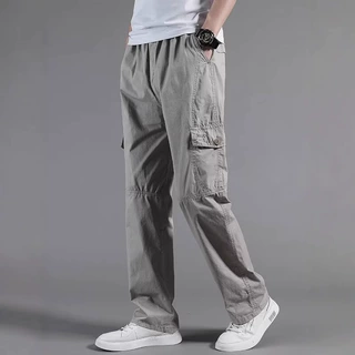 潮仑布工装休闲裤直筒男款多口袋户外春秋运动裤修身休闲长裤批发