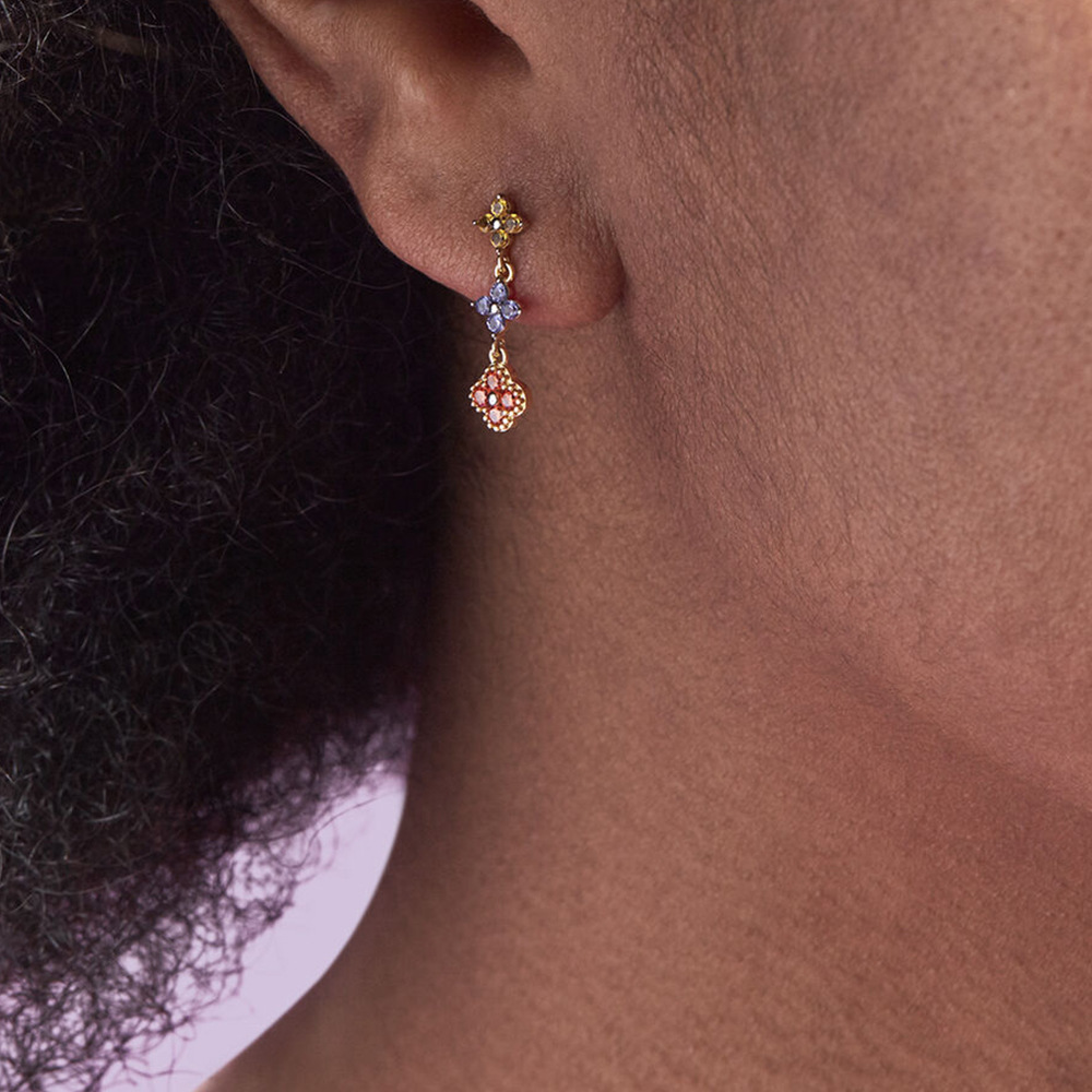 Drop Earrings Classification 1 Pair Quantity 1 Pair 925 Sterling Silver Flower Drop Earrings