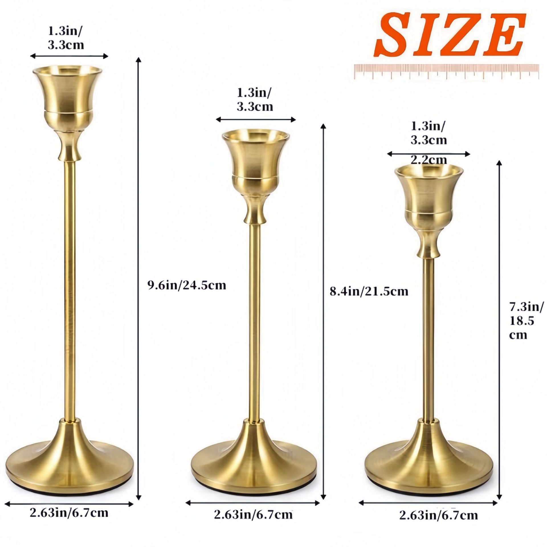 Candelaria transfronteriza piezas de metal y aluminio decoración retro candelabros de bronce decoración navideña decoración de bodas artesanías