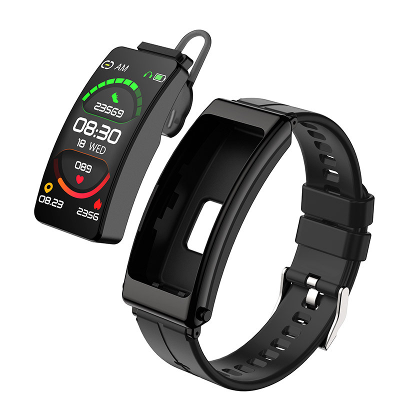 Nueva pulsera inteligente auricular Bluetooth 2-en-1 llamada reloj inteligente K13 ritmo cardíaco de la presión arterial de oxígeno en la sangre podómetro