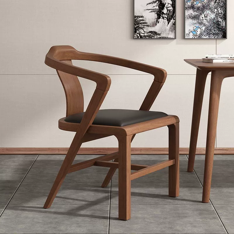 Стул из цельного дерева с конструкцией воронки и шипа, стул со спинкой в ​​китайском стиле, обеденный стул, кресло, мастер-стул, стул для переговоров для отдыха, стул для чайного стола.