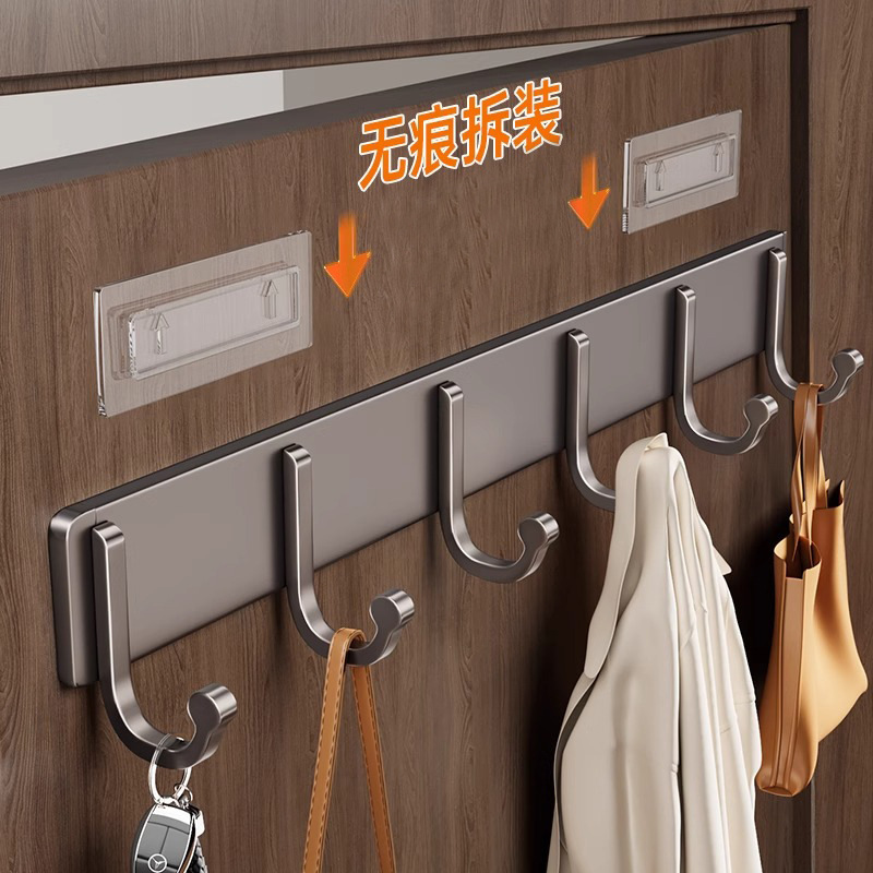 Thickened Detachable Hook Door Rear Hook Hanger Punch-free Coat Hook Wall Hanging Clothes Seamless Sticker Bathroom Hook