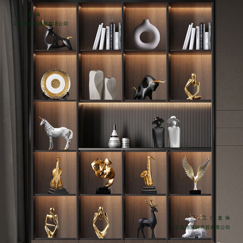 新中式办公室摆件轻奢高档大气上档次装饰品老板茶室工艺品摆设无