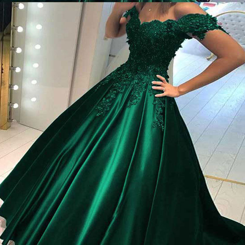 Comercio exterior europeo y americano Amazon AliExpress deseo nuevo encaje apliques con cuentas vestido de noche vestido largo