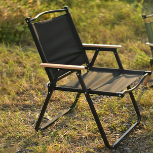Factory Outlet Outdoor Kermit Chair Yellow Tube Khachi Thickened Steel Tube Modern Simple Camping Style Folding Chair