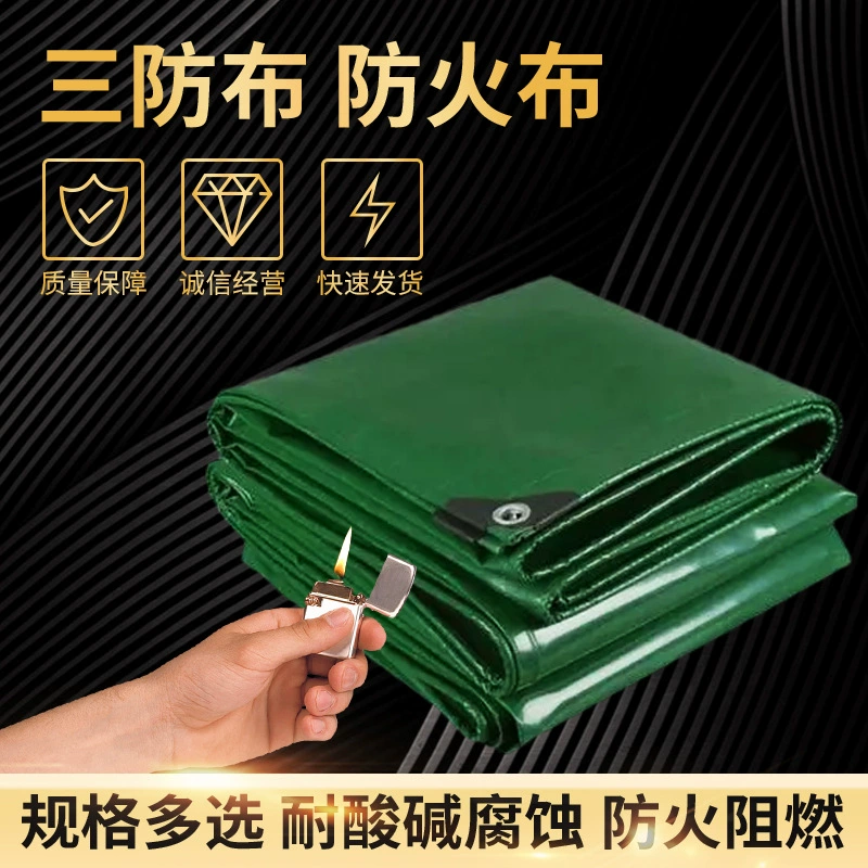 Оптовая продажа огнестойкой ткани, трёхслойной, зелёной, перфорированной, с кромкой, утолщённой, огнеупорной, термостойкой, водонепроницаемой, солнцезащитной, с пластиковым покрытием, устойчивым к царапинам ножом.