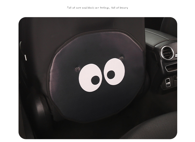 Big-Eyed Little Coal Ball Cute Cartoon Car Seat Back Anti-Kick Pad, Car Seat Back Anti-Dirt and Anti-Stain Pad