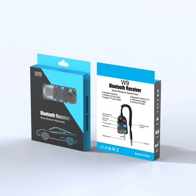New Fm Bluetooth 5.3 Transmitter and Receiver Car Mp3 Mobile Phone Audio Adapter Car Wireless Bluetooth Audio (Car mp3) - w9-black-w9