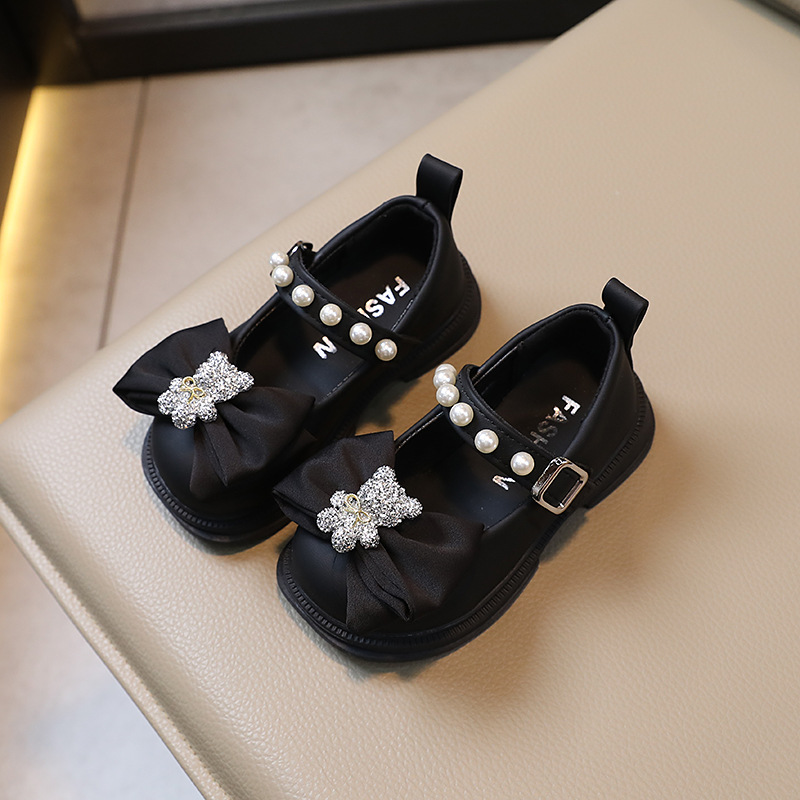 Children's Fashion Single 2023 Spring and Autumn Season New Little Bow Leather Fashionable Girl Princess Shoes Trend_voghion.com