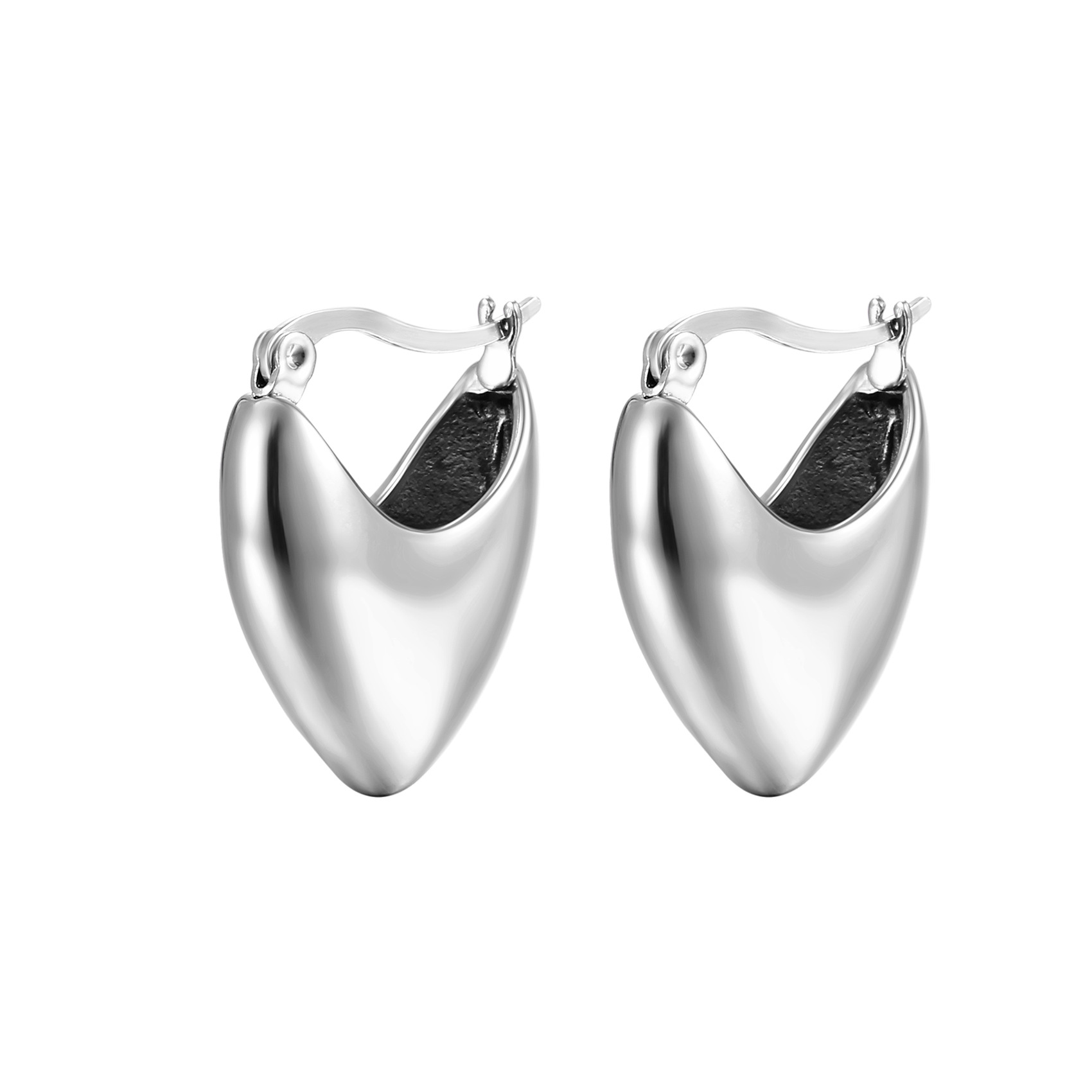 Fashion U Shape Stainless Steel Plating Metal Earrings display picture 4