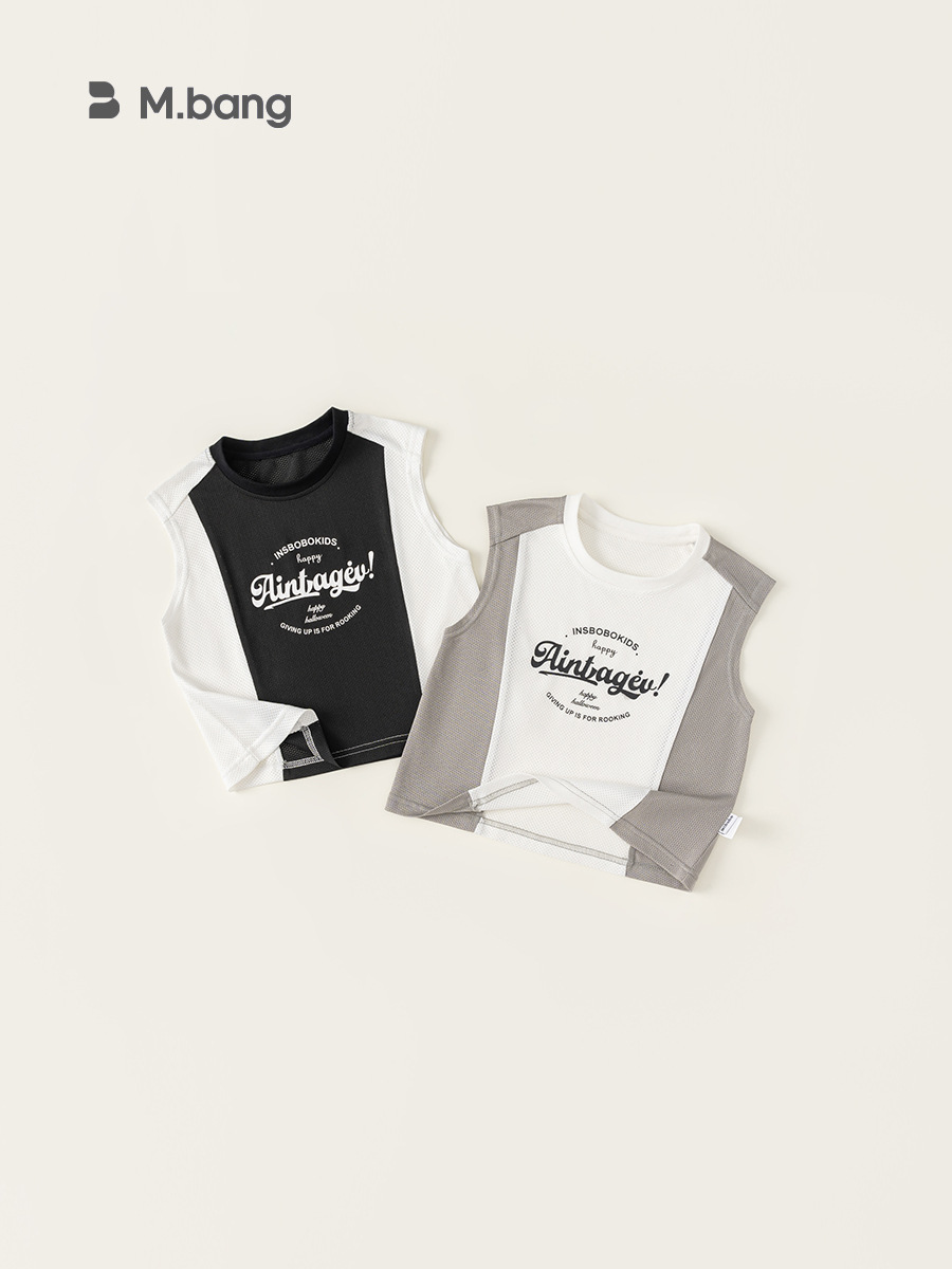 Youbao Ropa para niños Chaleco para niños Camiseta sin mangas para niños Verano Nuevo estilo Camisa a juego de colores de verano para niños XY84211