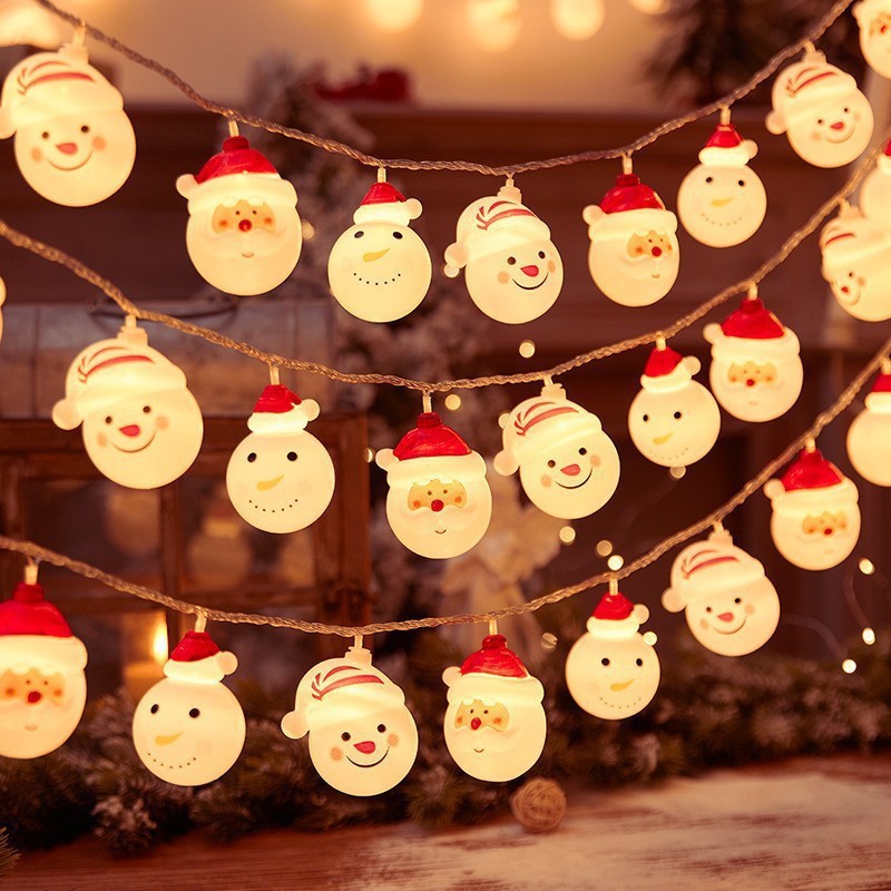 Decoración de Navidad cadena de lámparas LED transfronterizas fabricantes de explosión de estilo recto de Navidad atmósfera de lámparas al aire libre fiesta de patio