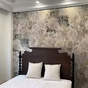 Rose British Imported Style Wallpaper French Retro Old Rose Bedroom Living Room Tv Background Wall Covering