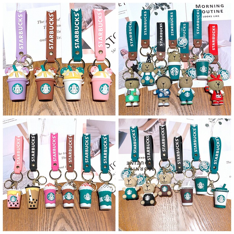 Cross-border Starbucks keychain Mickey milk cover cartoon exquisite car key chain milk tea cup bag pendant wholesale Cross-border Starbucks keychain Mickey milk cover cartoon exquisite car key chain milk tea cup bag pendant wholesale