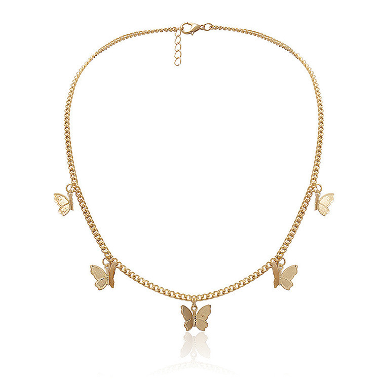 1 Piece Quantity Daily Occasion Alloy Material Butterfly Pattern Simple Style Butterfly Alloy Plating Women's Necklace