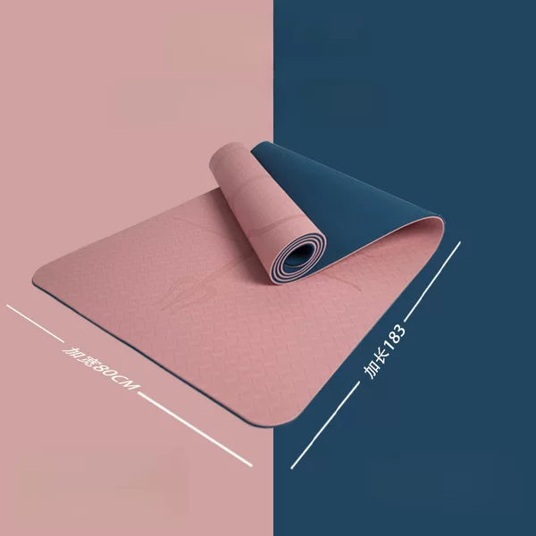 Tpe Double-Layer Two-Color Yoga Mat Posture Line Non-Slip Grip Thickeneded 10mm Fitness Mat Home Dance Mat Wholesale