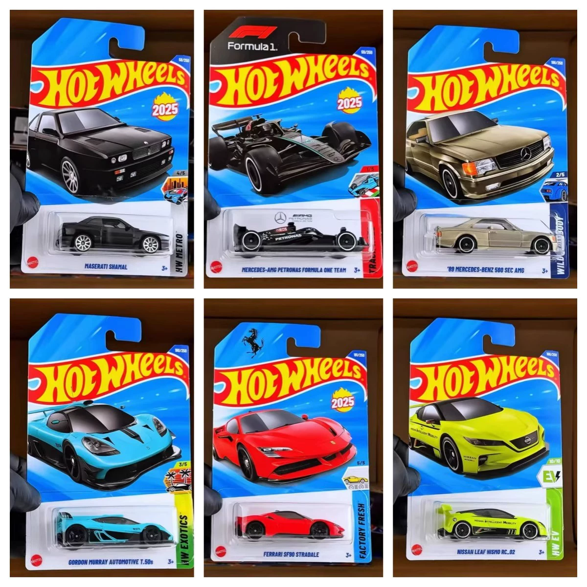 Литой гоночный игрушечный автомобиль (Hot Wheels Ferrari), металлический 12 см, assorted 72 модели случайной смеси