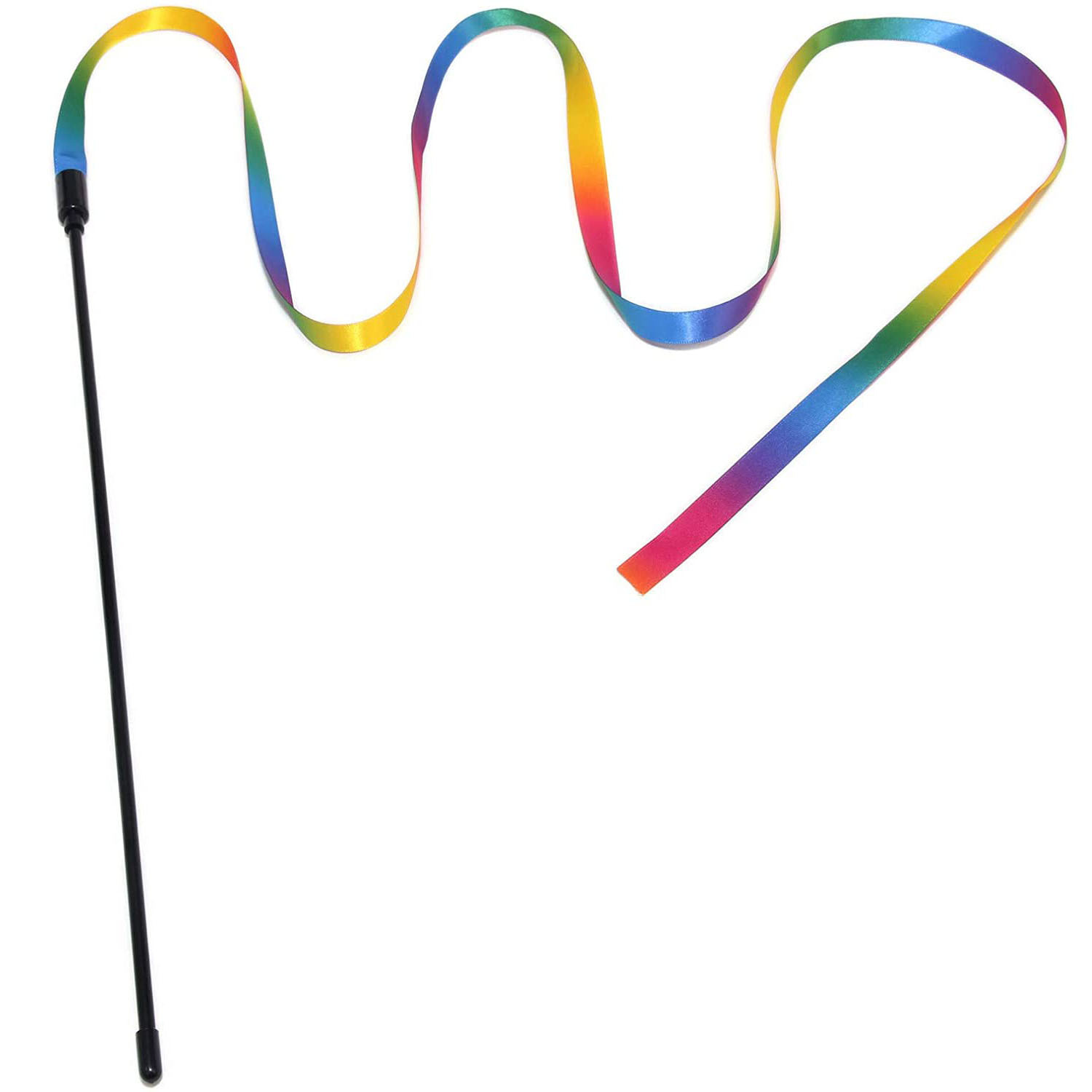 猫玩具彩虹布条逗猫棒双面印刷逗猫玩具互动宠物用品工厂现货批发