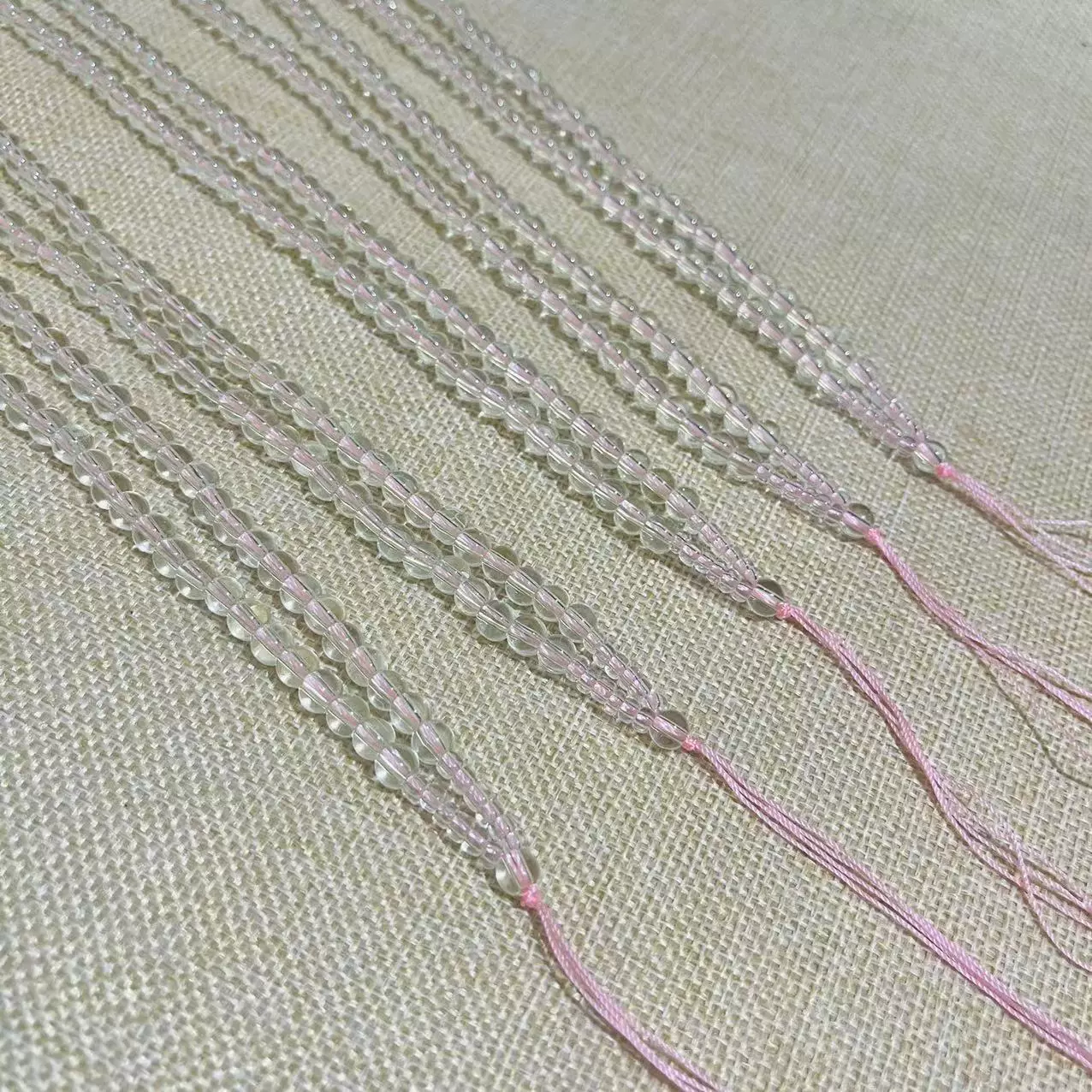 项链绳紫色茶色绿色水晶玻璃珠子玉吊坠挂绳编织绳玉水晶手链项链