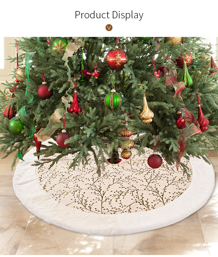 Christmas 122cm Flower Pattern Plush Tree Skirt Decoration Wholesale Nihaojewelry display picture 12